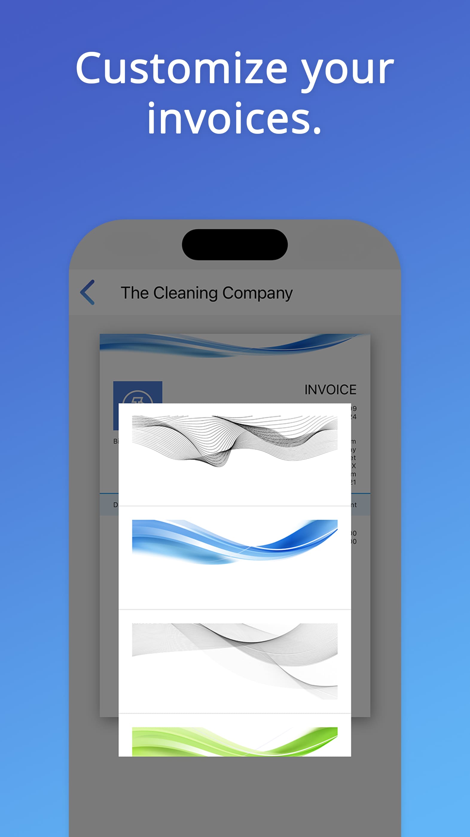 Customise invoices