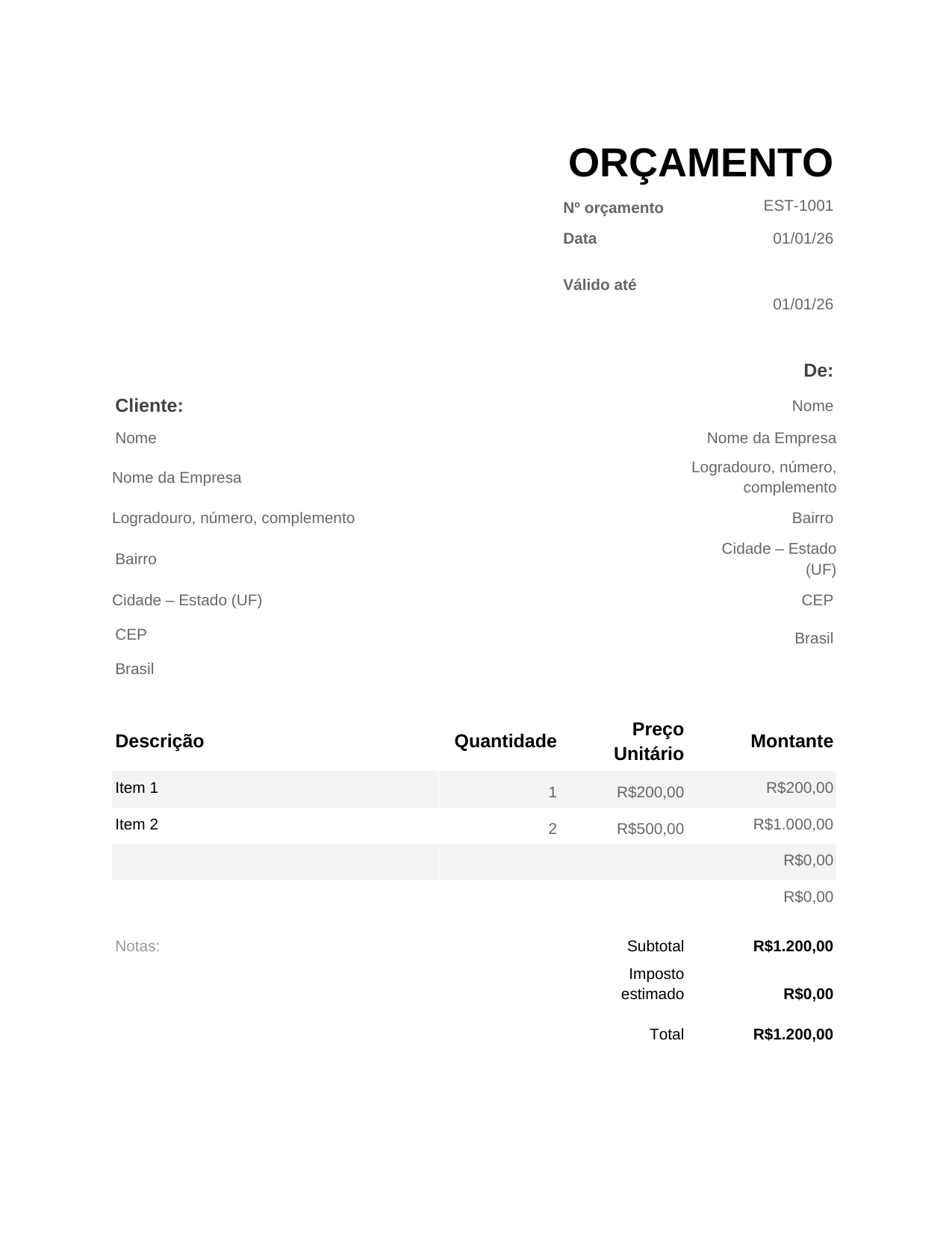 Orçamento Orçamento