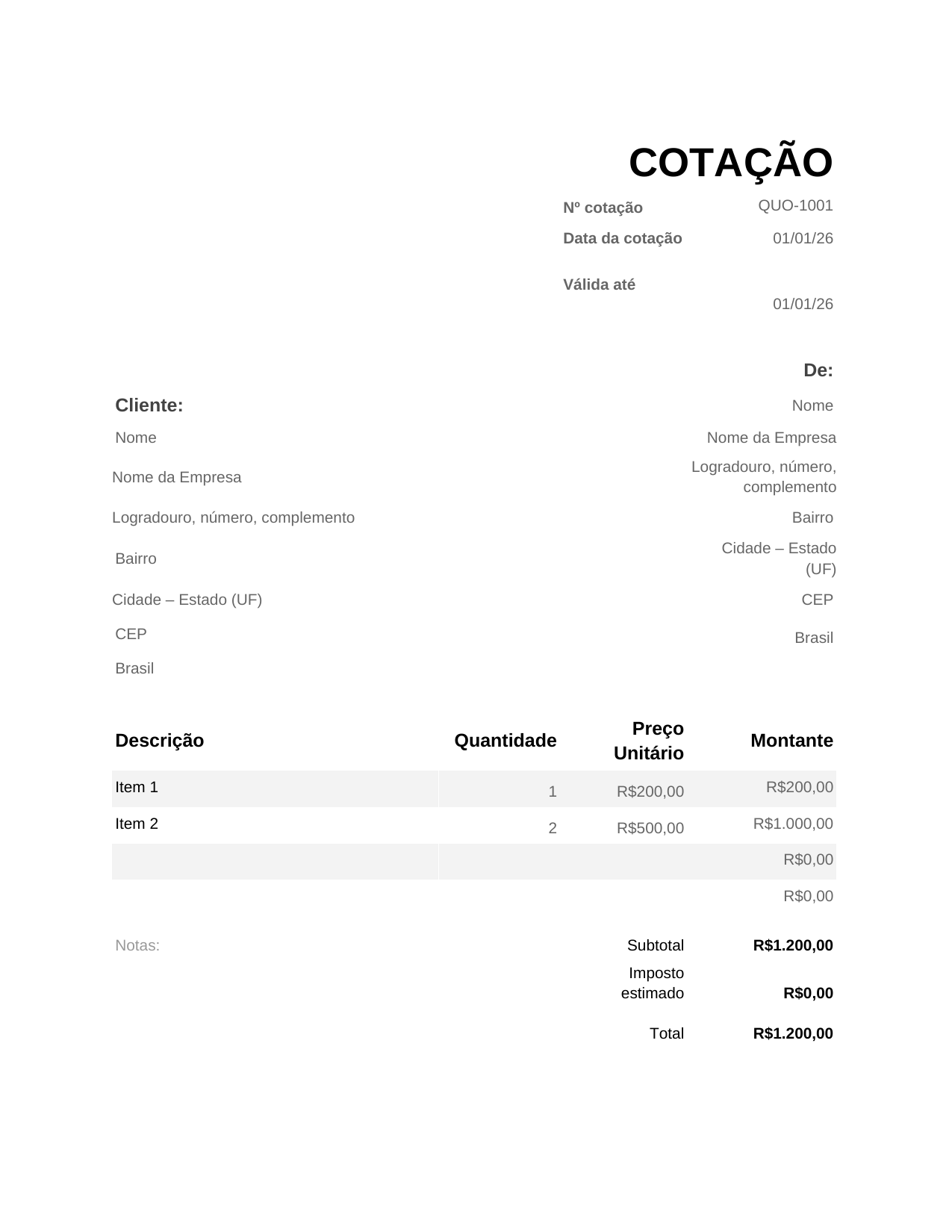 Cotação Cotação