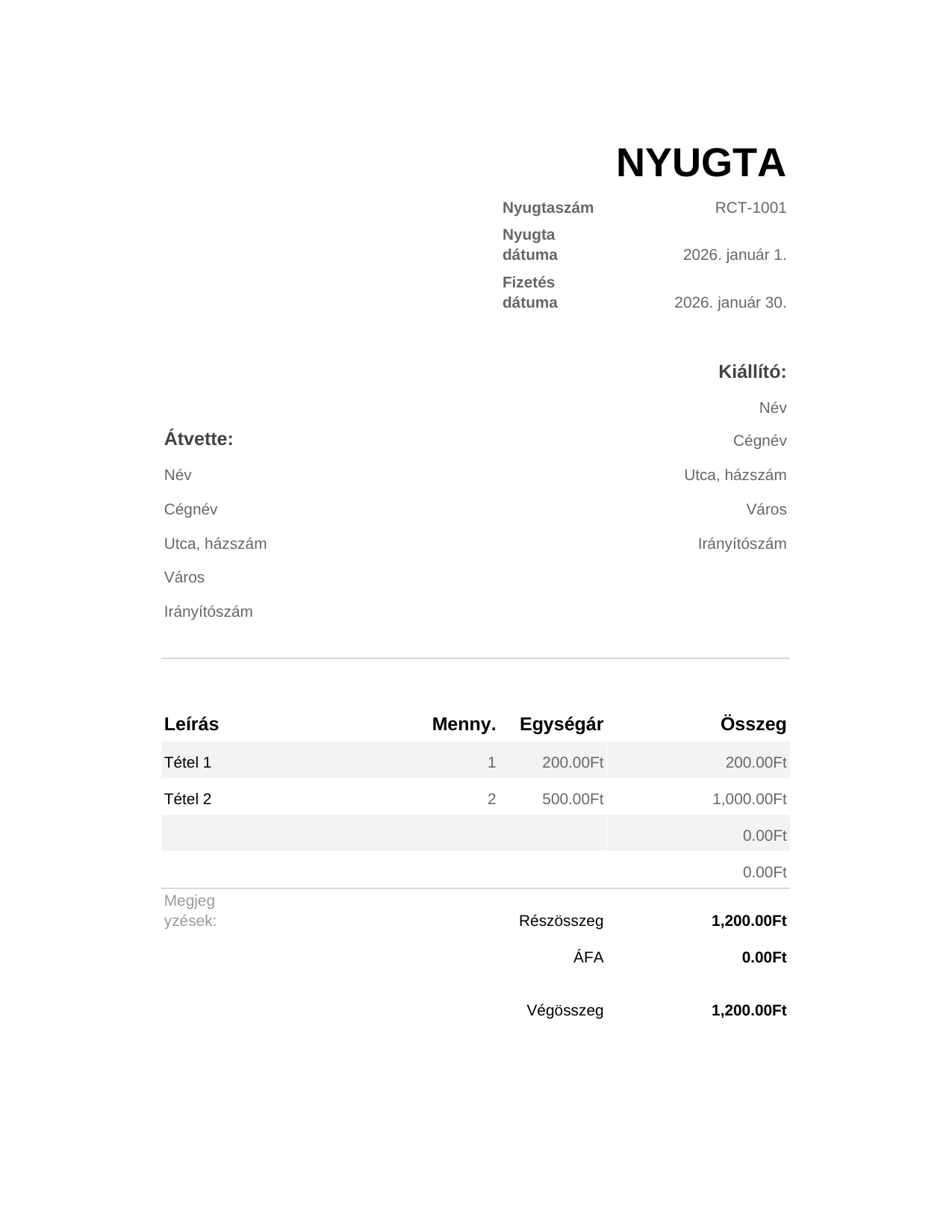 Nyugta NYUGTA