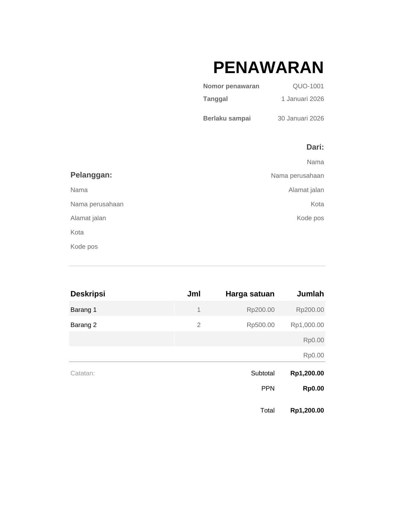 Penawaran Penawaran
