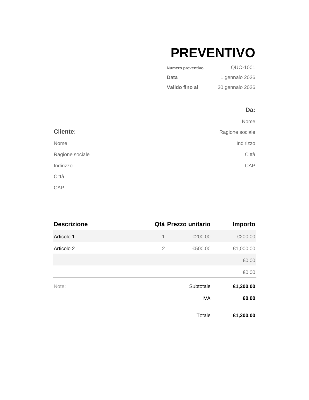 Preventivo Preventivo