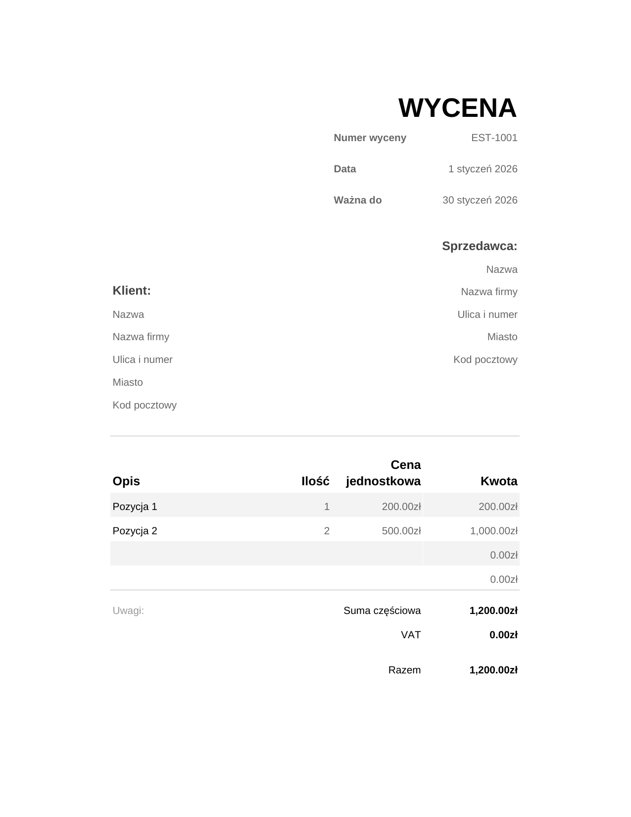 Wycena Wycena