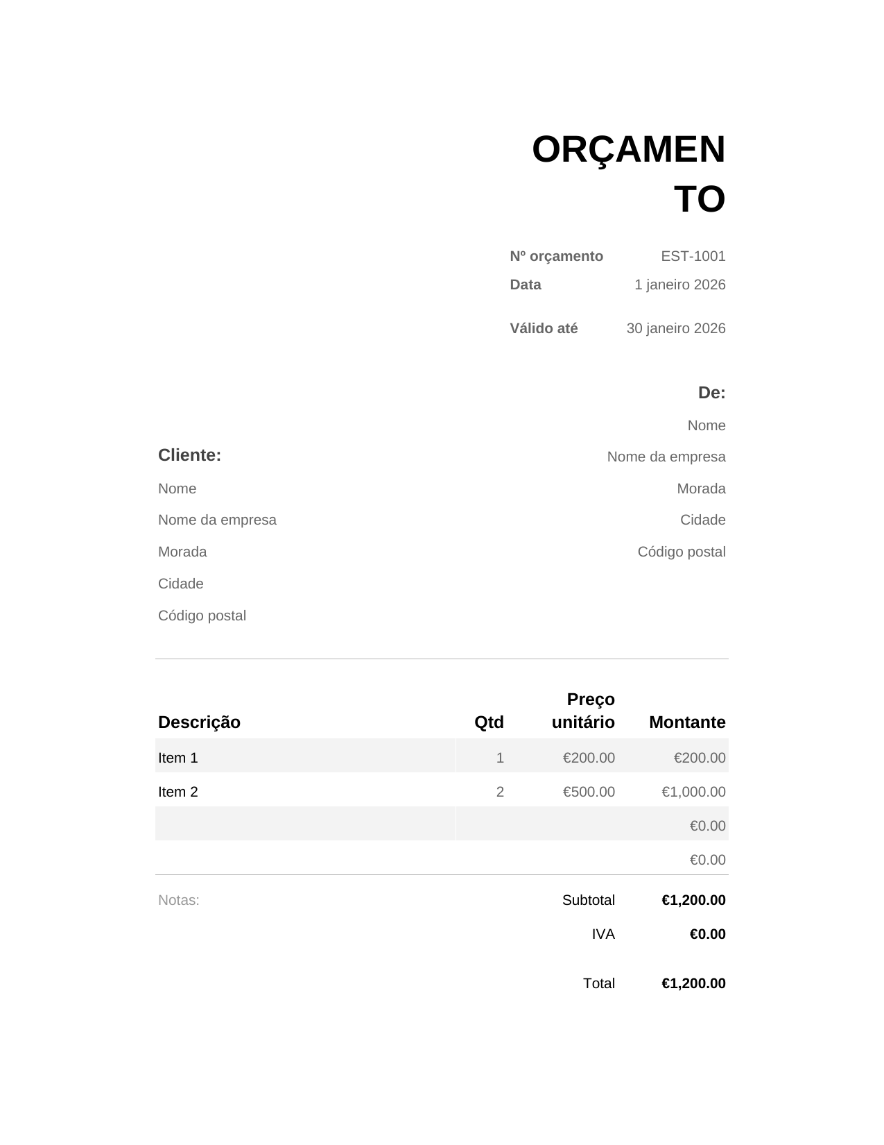 Orçamento Orçamento