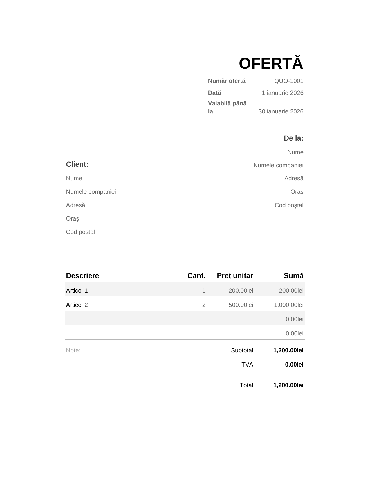 Ofertă Ofertă