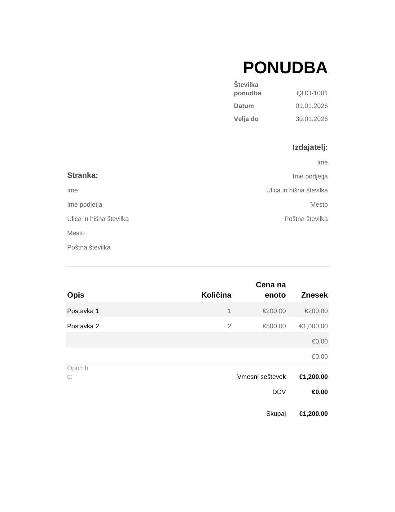 Ponudba Ponudba