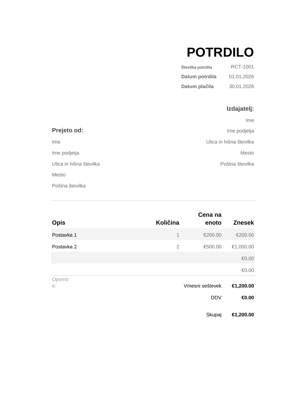 Potrdilo POTRDILO